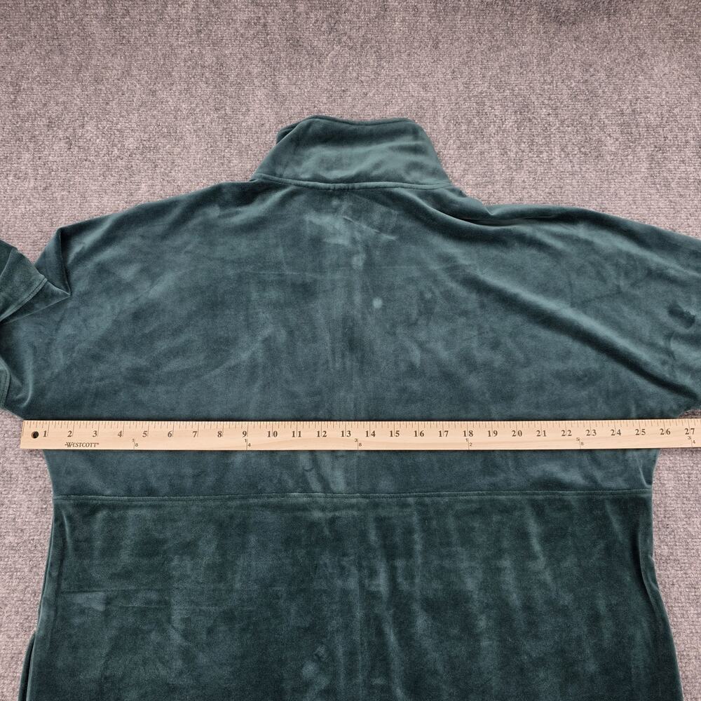 Anthropologie Sweater Dress Womens Medium Green Velour Saturday Sunday 1/4 Zip - Picture 6 of 16